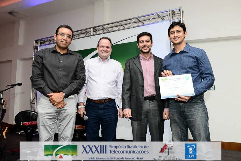 Felipe B. da Silva e o Prof. Wallace A. Martins ganham prêmio de melhor artigo no XXXIII Simpósio Brasileiro de Telecomunicações (SBrT 2015)