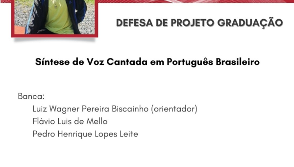 Gutemberg Machado Lopes realizará sua Defesa de Projeto de Graduação
